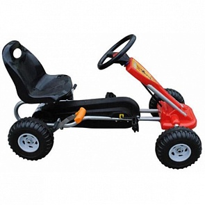 Автомобиль красный с педалями, пластиковыми колесами и регулируемым сиденьем, 3-8 лет (Bugati, ST00002-RD)